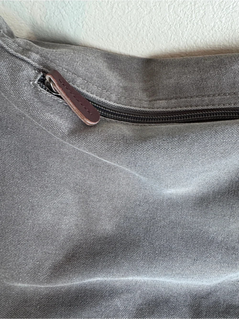 Vintage Sturdy Brown Heavy Canvas & Leather Messenger Bag-No Brand